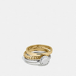 COACH DISC MIXED RING SET - COACH f54898 - GOLD/SILVER ROSEGOLD