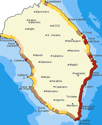 Cartina Salento Mare
