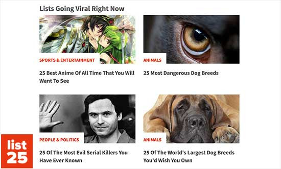 Trending articles example