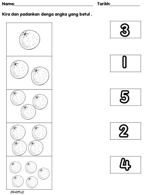 lembaran kerja matematik prasekolah