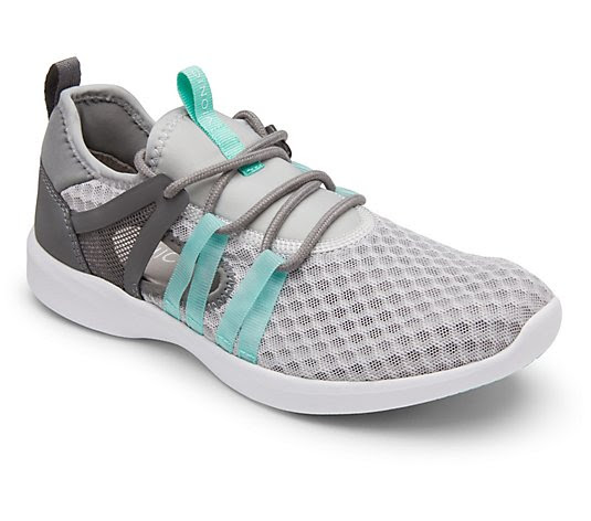 Vionic Mesh Lace Up Sneakers W Side Cutout Adore Qvc Com