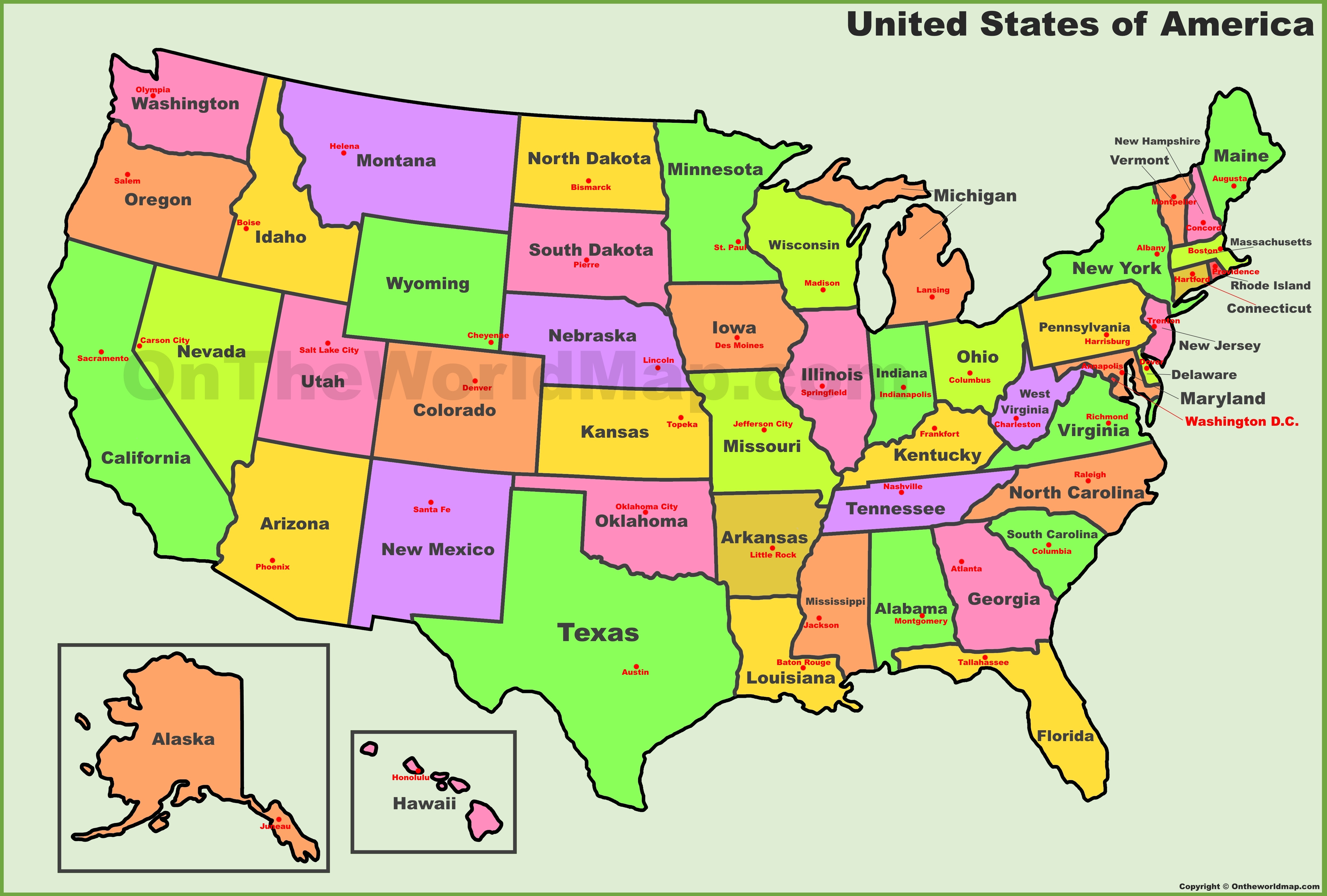 Us Map W Capitals U.S. States and Capitals Map