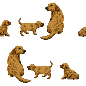 ゴールデン レトリーバー母犬子犬 No 328 レトリバーの親子の壁紙用イラスト 条件付フリー素材集 スマホなど携帯電話対応