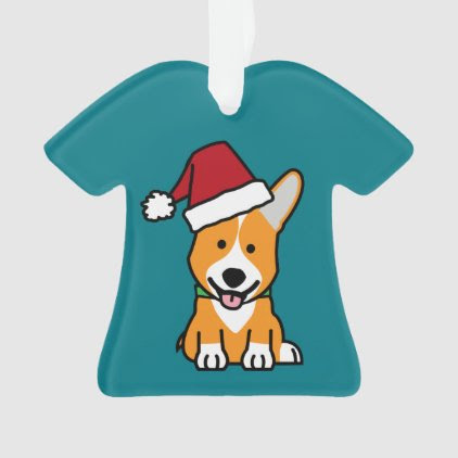 Corgi dog puppy Pembroke Welsh Christmas Santa hat Ornament