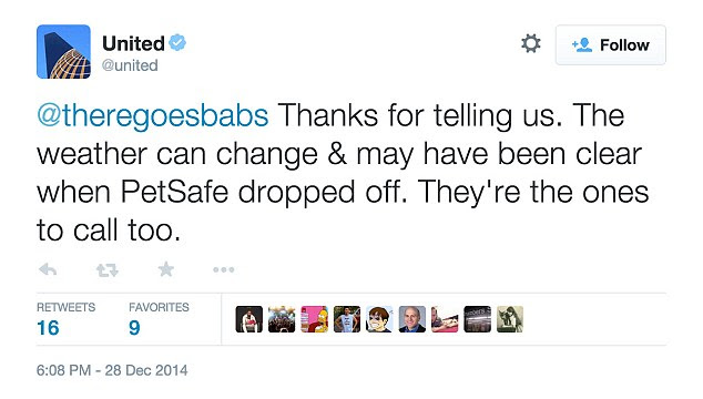 United Airlines was bombarded with angry messages after posting this response on Twitter