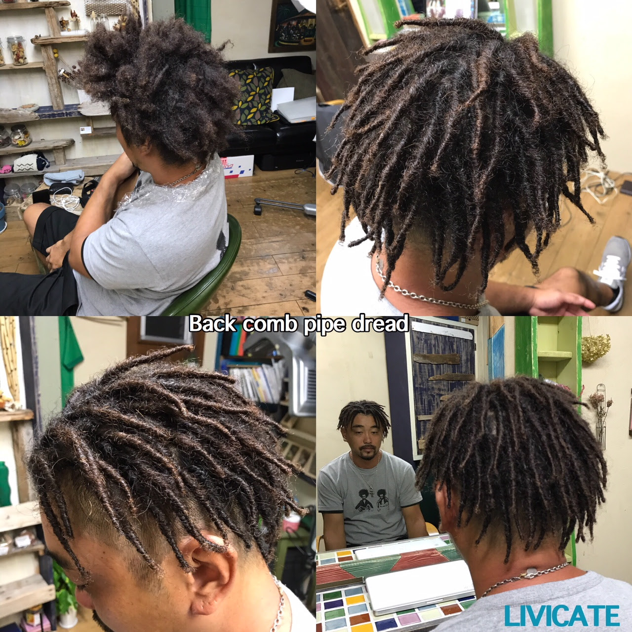 ハードパーマ２回目でより束感が安定した逆毛パイプドレッド Livicate Hair Design