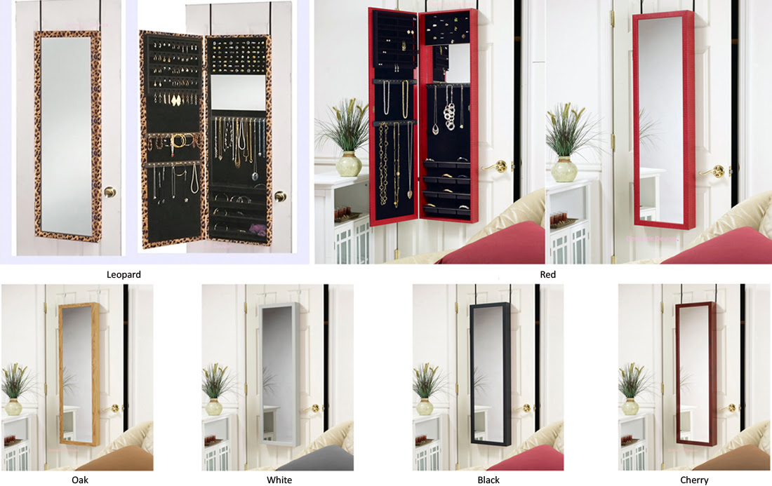 Jewelry Armoire with Dressing Mirror Door Hang or Wall ...
