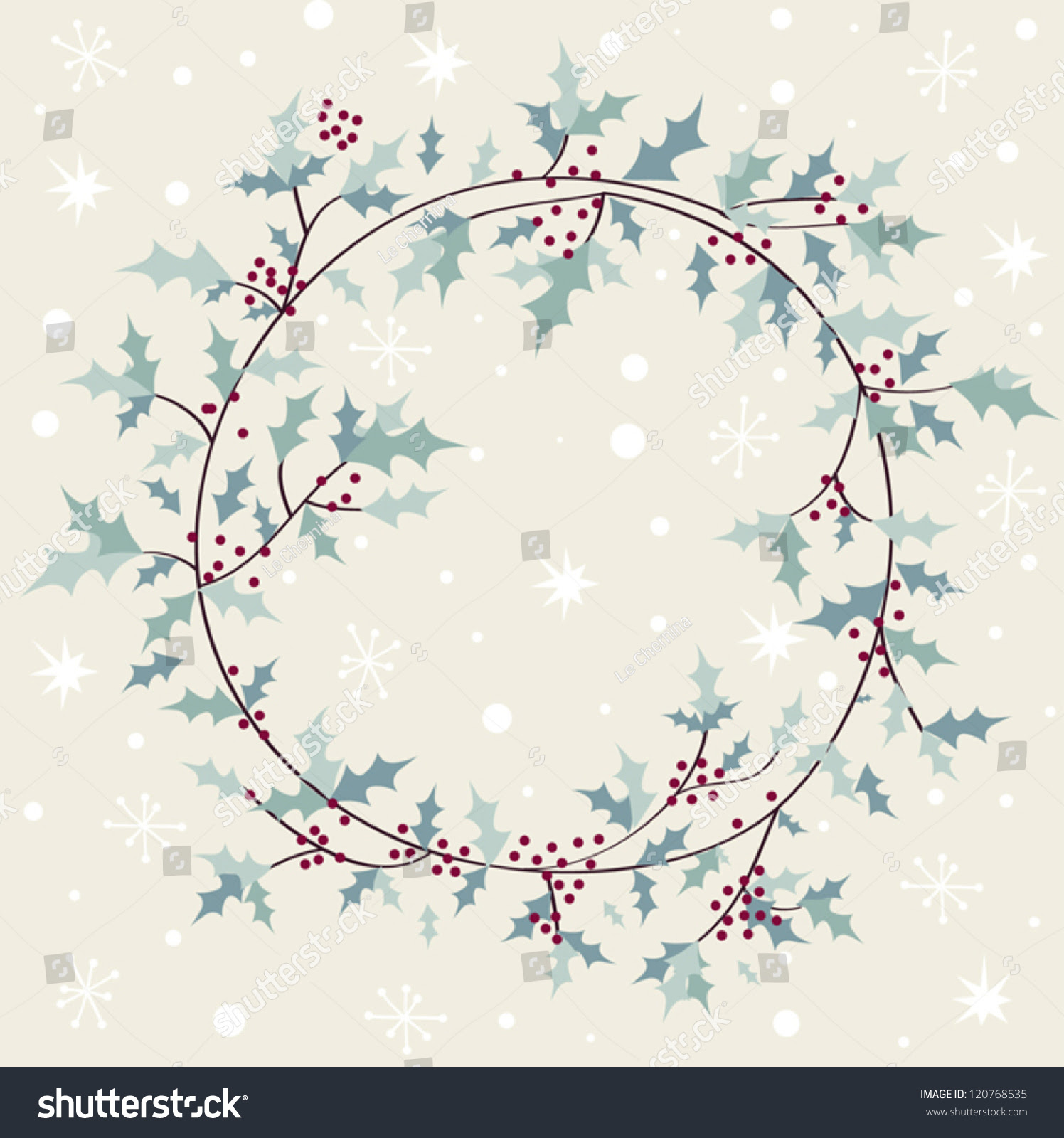 Download Vintage Card Christmas Wreath Vector Illustration Stock ...