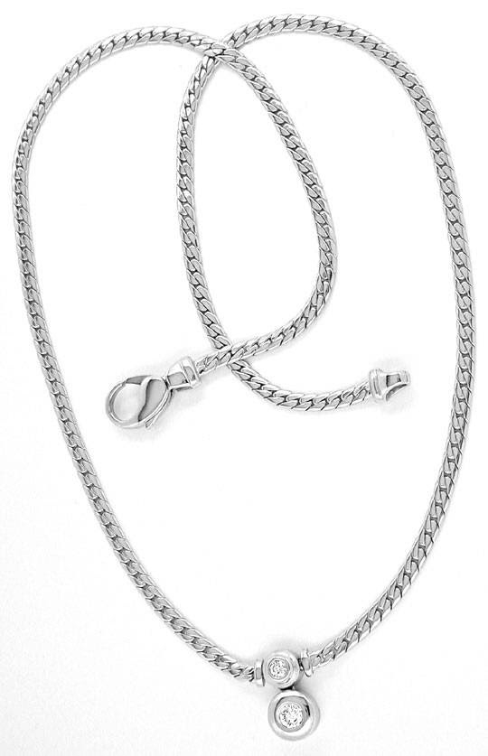 Foto 3, Brillant-Kollier River massiv 18K Weissgold Luxus! Neu!, S8643