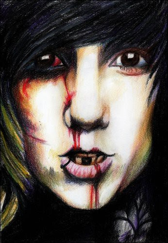oli sykes tattoos. Drawing of Oli Sykes bleeding