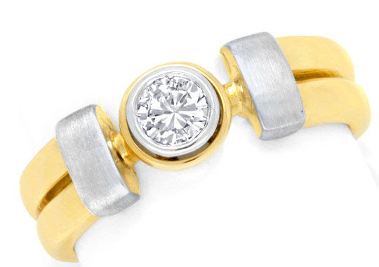 Foto 2, DESIGNER-BRILLANTRING 0,24ct GELBGOLD WEISSGOLD, LUXUS!, S6854