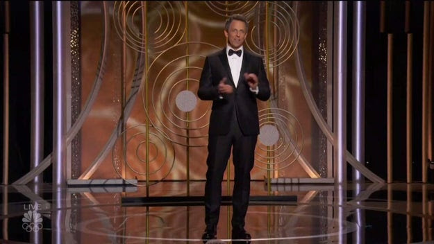 Meyers also took a dig at Kevin Spacey, another actor accused of sexual misconduct, in his monologue: "I was happy to hear they're going to do another season of House of Cards," Meyers said. "Is Christopher Plummer available for that, too? I hope he can do a Southern accent because Kevin Spacey sure couldn't."