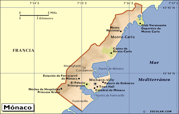 Mapas de Escolar.com - Mapa de Mónaco