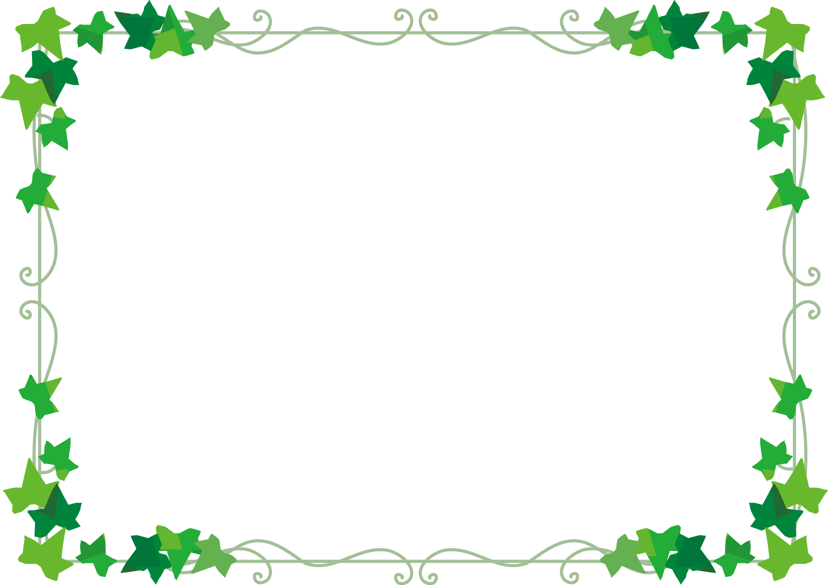 枠 イラスト飾り枠 葉デザイン 無料イラスト素材