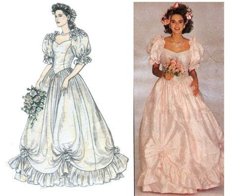 wedding dress pattern style  romantic puffy