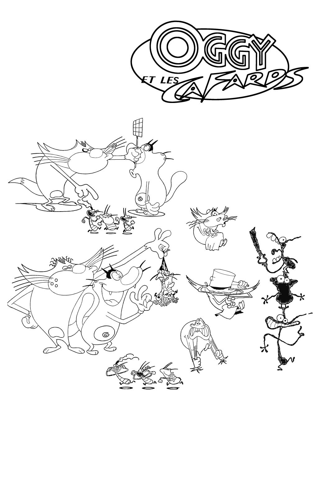 Coloriage Oggy et les cafards gratuit   imprimer