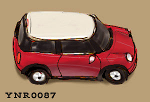赤い車のイラスト 余白のらくがき