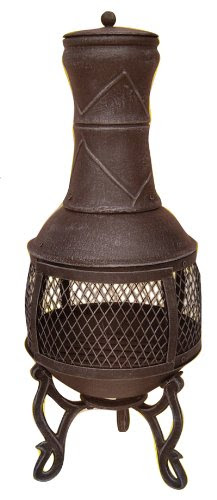 Best Reviews of Heavy duty Chiminea Dark Grey 89cm x 39cm Radiates more heat than clay