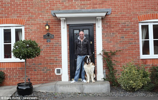 Top dogs: Julian Kite based Wellington's brick built kennel on his own home in Derbyshire 