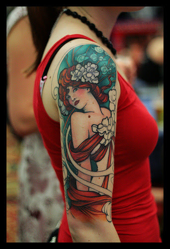 aayla: 4; art nouveau tattoo (alphonse mucha) (via calexico7)