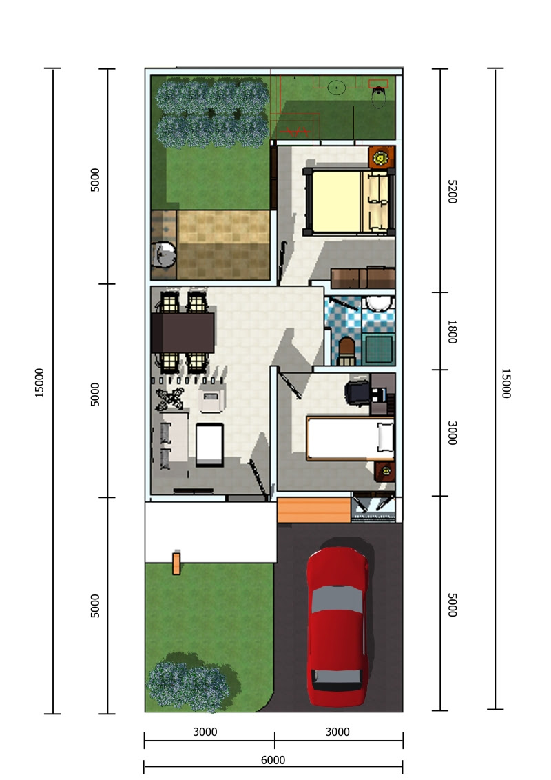 Denah rumah tipe 45 gunarchitect Denah rumah tipe 45 gunarchitect
