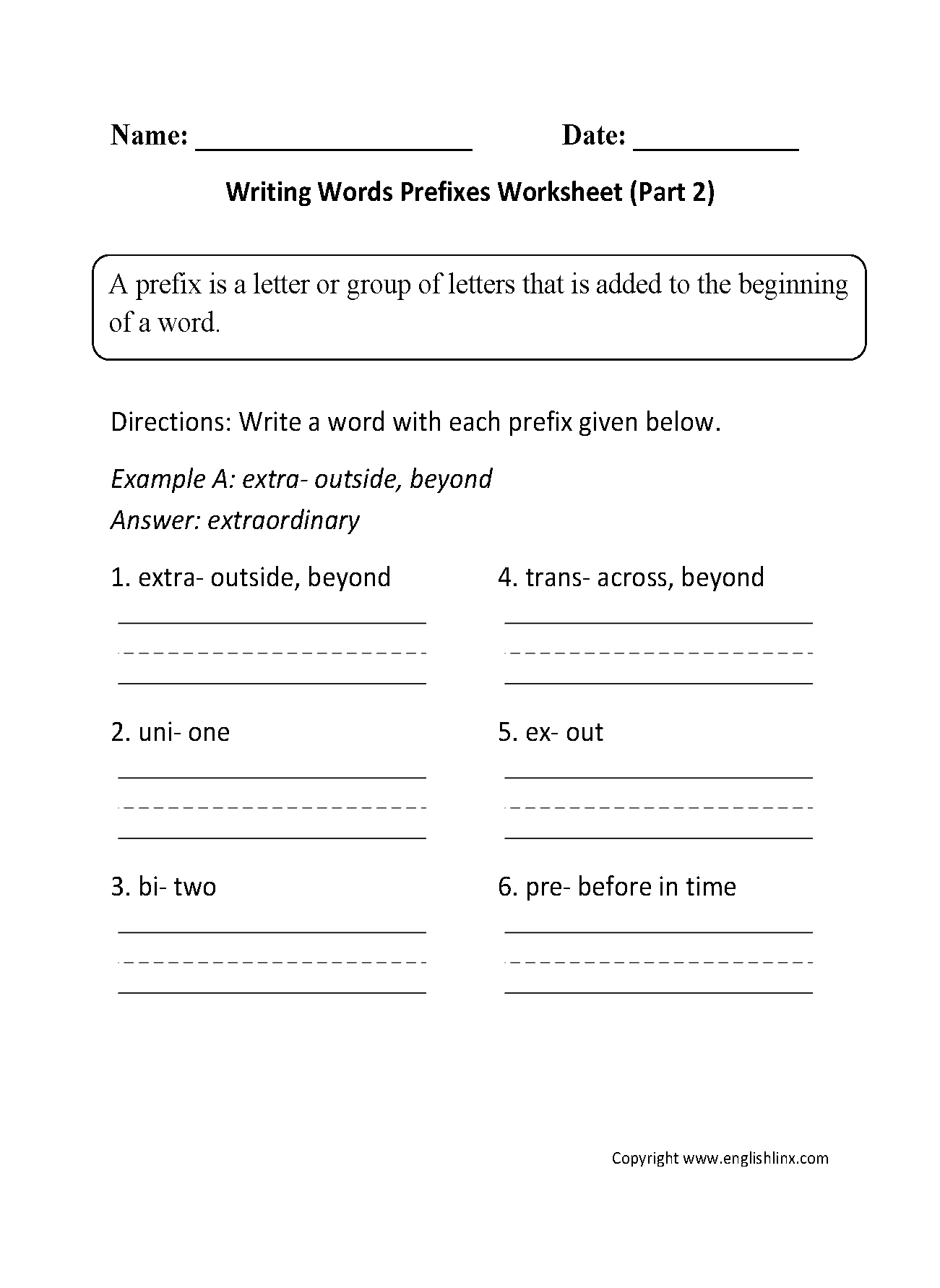 for worksheet grade 9 idioms Englishlinx.com Worksheets Prefixes