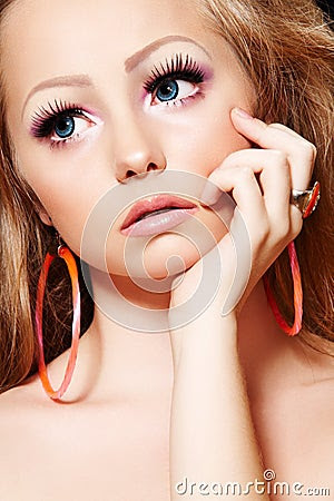 makeup doll. MODEL WITH DOLL MAKE-UP,