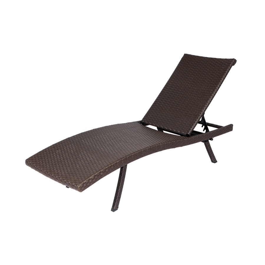 Allen Roth Brown Wicker Folding Chaise Lounge Chair In The Patio