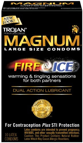 Trojan Magnum Fire & Ice Dual Action Lubricant,10-count