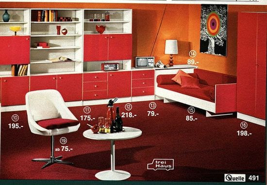 Living room design from a 1970s Quelle catalogue.