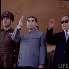 Chou En Lai in Egypt and beside General Mohamed Fawzy