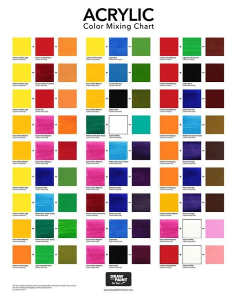  acrylic color mixing chart free pdf color mixing chart color mixing