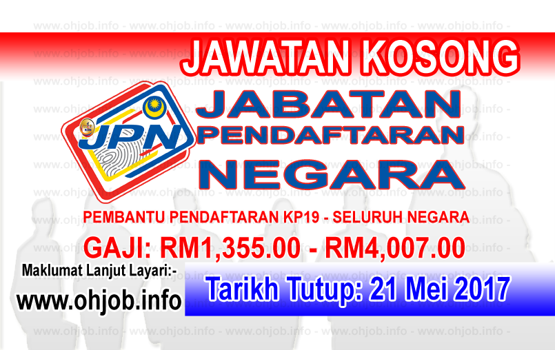 Jawatan Kerja Kosong JPN - Jabatan Pendaftaran Negara logo www.ohjob.info mei 2017