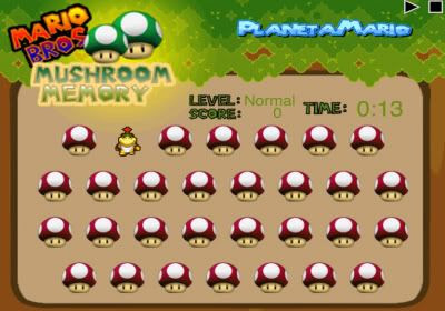 Play Mario Bros Mushroom Memory