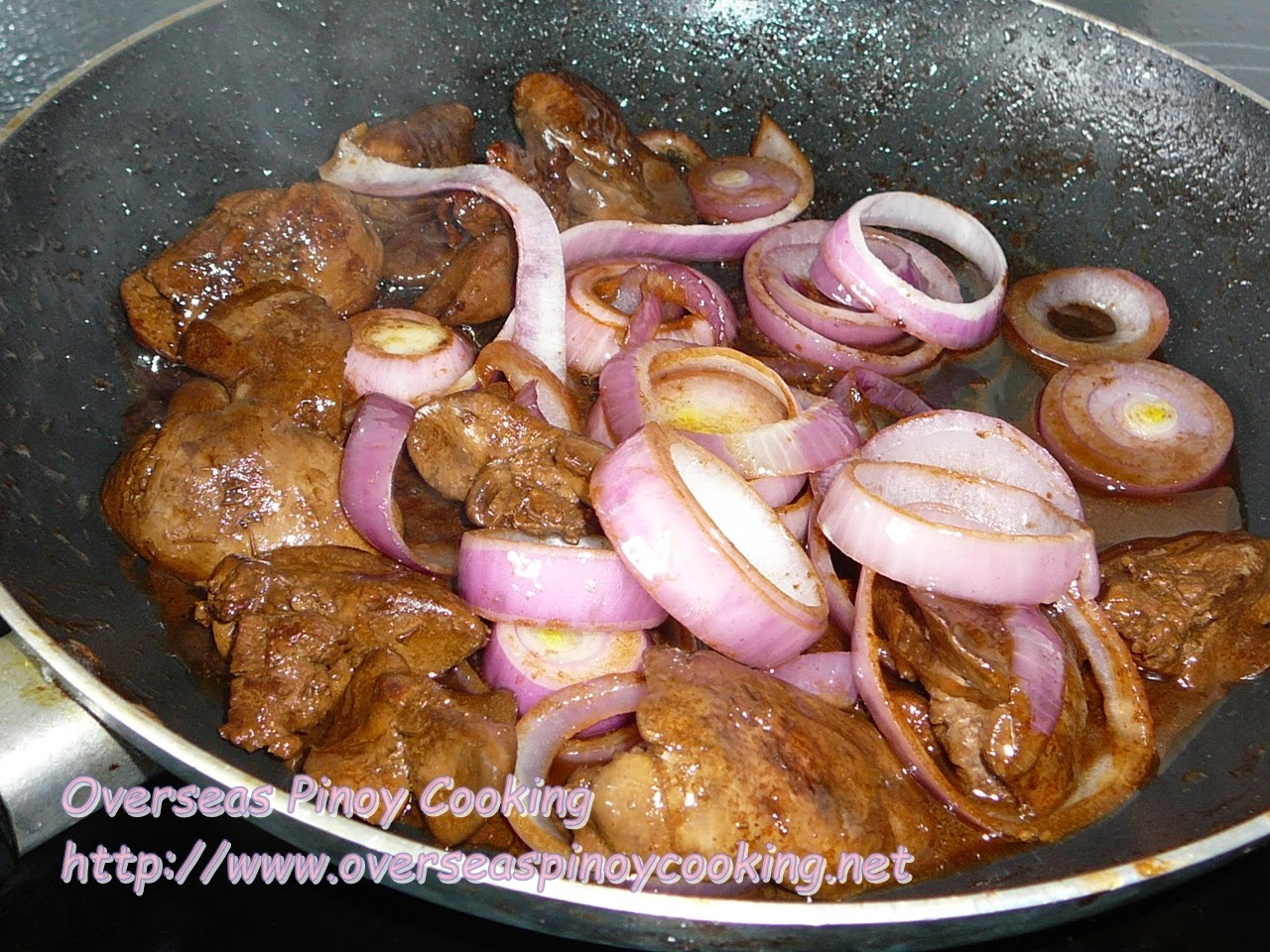 Chicken Liver, Bistek Style - Cooking Procedure