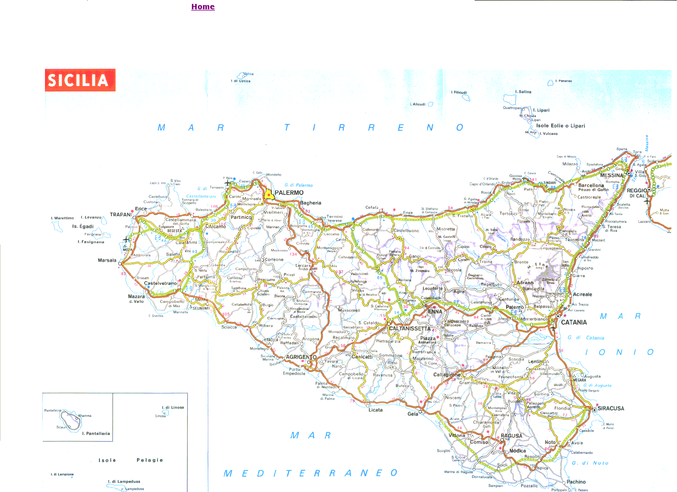 Mappa Stradale Sicilia