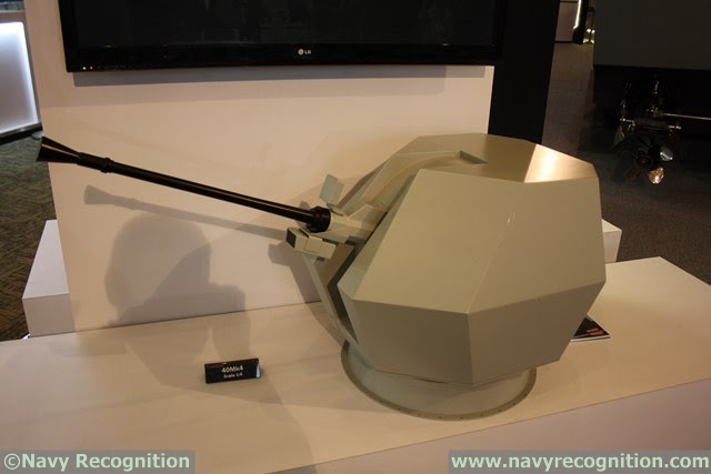 TNI AL's sealth FACs will be fitted with the 40Mk4 40mm gun system from BAE Systems Bofors (The scale model is seen here on display during Indodefence 2014)