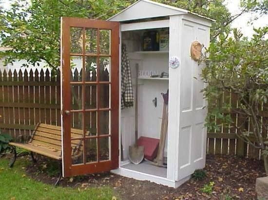 Garden shed/closet made of recycled doors