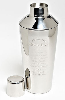 bar measures cocktail shaker by men's society | notonthehighstreet.