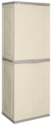  Allibert 188677 Armoire Haute Harmony Polypropylène Ivoire Brun Cigare