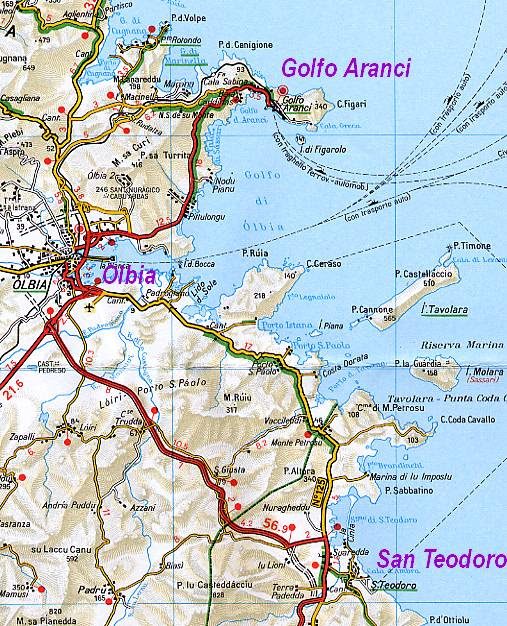 San Teodoro Mappa