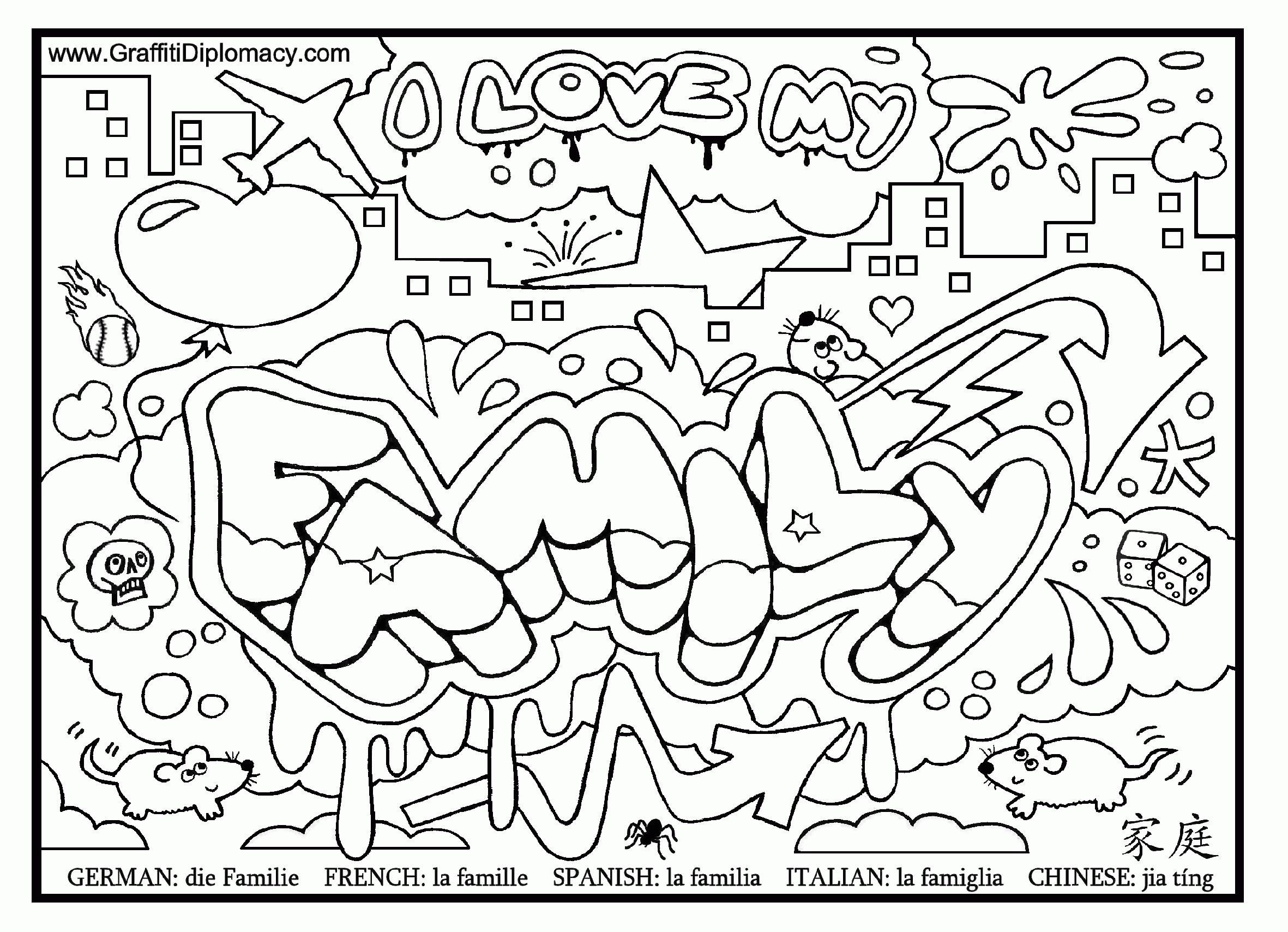 Graffiti Coloring Pages For Adults - Coloring Home