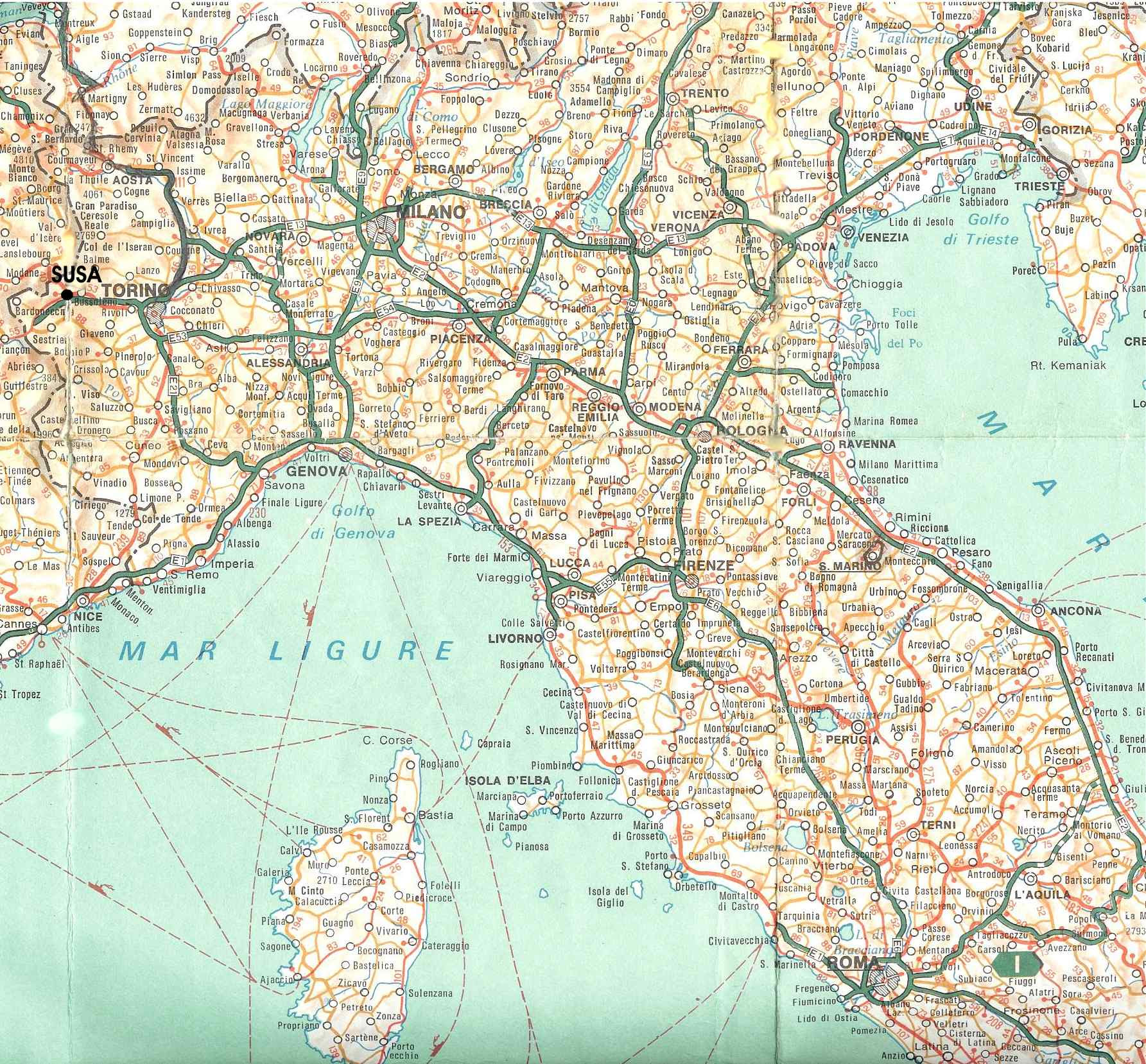 Italia Nord Ovest Cartina Geografica