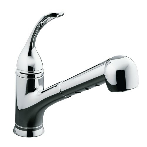 KOHLER K-15160-L-CP Coralais Single Control Pullout Spray Kitchen Sink Faucet, Polished Chrome
