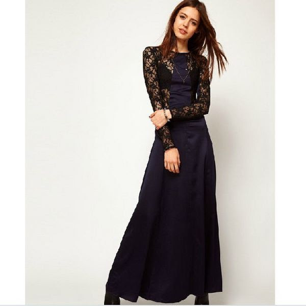 Ladies black evening maxi dress