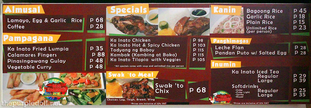 Ka-Inato Menu