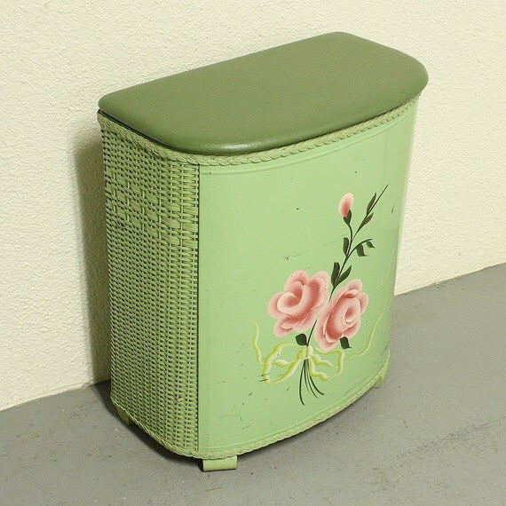 Vintage clothes hamper laundry hamper laundry by OldCottonwood
