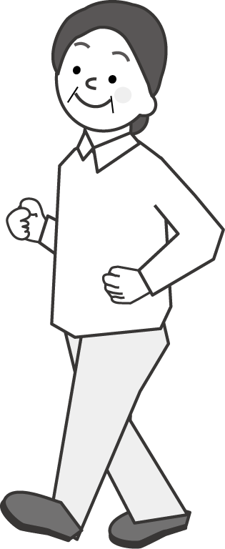 ウォーキング ジョギング 体操のイラスト無料素材