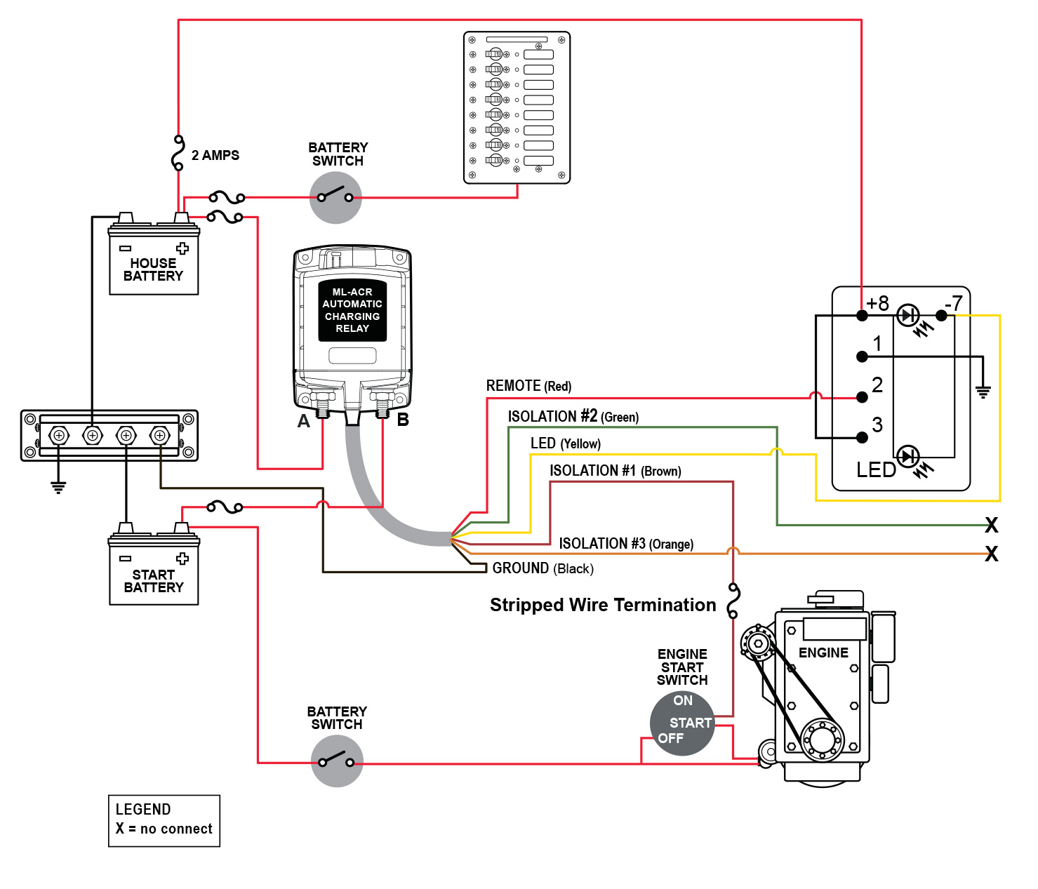 ML-ACR Automatic Charging Relay with Manual Control - 12V 
