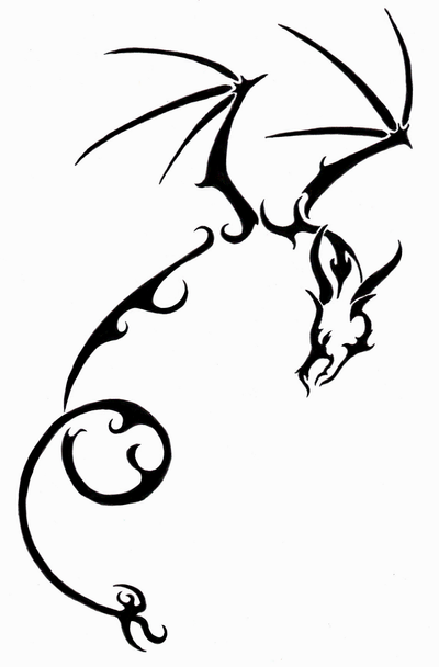 Simple dragon tattoo by